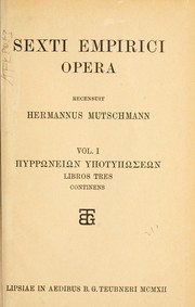 Cover of: Sexti Empirici Opera by Sextus Empiricus.