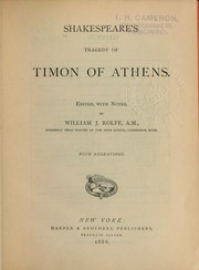 Cover of: Shakespeare's tragedy of Timon of Athens