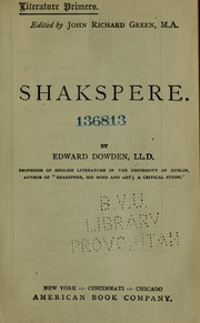 Cover of: Shakspere