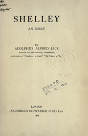 Cover of: Shelley, an essay