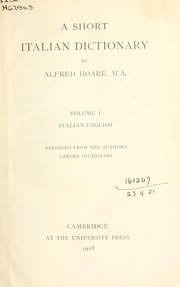 Cover of: A short Italian dictionary by Alfred Hoare