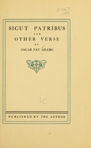 Cover of: Sicut patribus by Oscar Fay Adams
