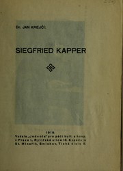 Cover of: Siegfried Kapper