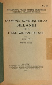 Cover of: Sielanki (1614) i inne wiersze polskie