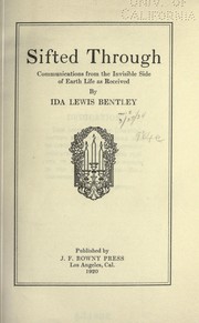 Cover of: Sifted through by Ida Lewis Bentley