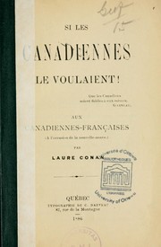 Cover of: Si les Canadiennes le voulaient by Laure Conan
