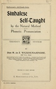 Cover of: Sinhalese self-taught by Don M. de Z. Wickremasinghe