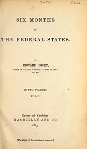 Cover of: Six months in the federal states