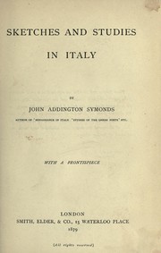 Cover of: Sketches and studies in Italy