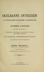 Skolbarns intressen by Georg Albert Brandell