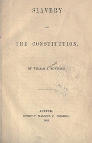 Cover of: Slavery and the constitution