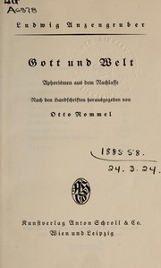 Cover of: Sämtliche Werke by Ludwig Anzengruber