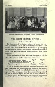Cover of: The social centers of 1912-13 by Clarence Arthur Perry