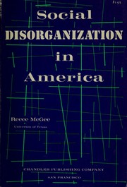 Cover of: Social disorganization in America.