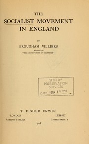 Cover of: The socialist movement in England