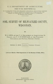 Cover of: Soil survey of Milwaukee County, Wisconsin.
