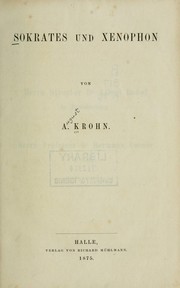 Cover of: Sokrates und Xenophon