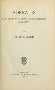 Cover of: Sokrates by Heinrich Maier