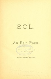 Cover of: Sol: an epic poem