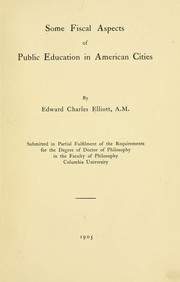 Cover of: Some fiscal aspects of public education in American cities.