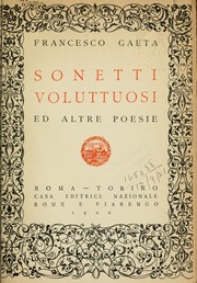 Cover of: Sonetti voluttuosi: ed altre poesie