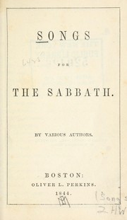 Cover of: Songs for the Sabbath