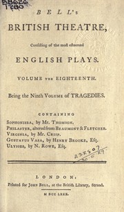 Cover of: Sophonisba, a tragedy by James Thomson