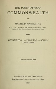 Cover of: The South African commonwealth by Manfred Nathan