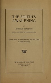 Cover of: The South's awakening