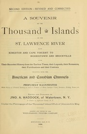 Cover of: A souvenir of the Thousand Islands of the St. Lawrence River | John A. Haddock