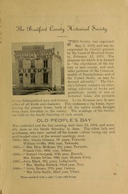 Souvenir program; home coming and old people's days, June 24, 25, 26, 1909 ... by Bradford County historical society, Towanda, Pa