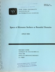 Cover of: Spaces of Riemann surfaces