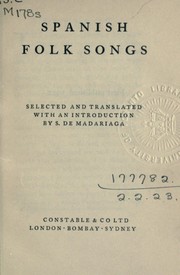 Cover of: Spanish folk songs: tr. with an introduction