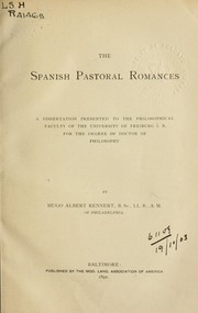 Cover of: The Spanish pastoral romances by Hugo Albert Rennert