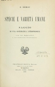 Cover of: Specie e varietà umane by Sergi, Giuseppe