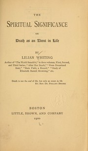 Cover of: The spiritual significance by Lilian Whiting