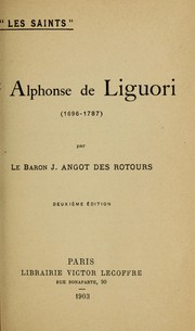 Cover of: St Alphonse de Liguori (1696-1787)