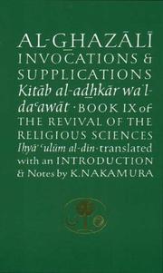 Cover of: Al-Ghazali on Invocations and Supplications (Ghazali Series) by al-Ghazzālī