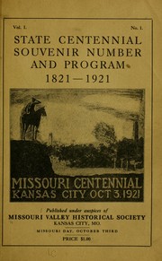 Cover of: State centennial souvenir number and program 1821-1921