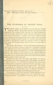 Cover of: The statesmen of ancient India