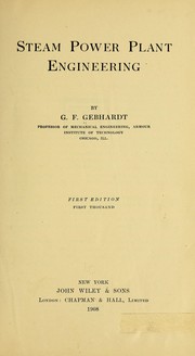 Cover of: Steam power plant engineering by George Frederick Gebhardt