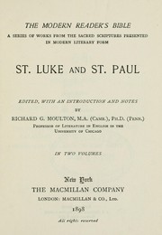 Cover of: St. Luke and St. Paul by Richard Green Moulton