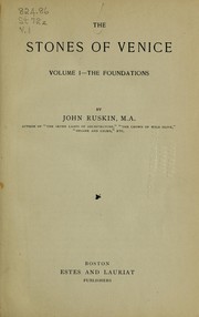 Cover of: The stones of Venice by John Ruskin