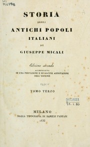 Cover of: Storia degli antichi popoli italiani by Giuseppe Micali