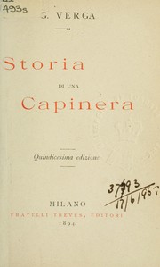 Cover of: Storia d'una Capinera