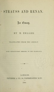 Cover of: Strauss and Renan by Eduard Zeller