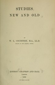 Cover of: Studies, new and old