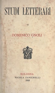 Cover of: Studi letterari by Gnoli, Domenico