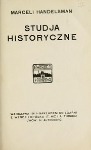 Cover of: Studja historyczne