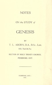 Cover of: Notes on the study of Genesis